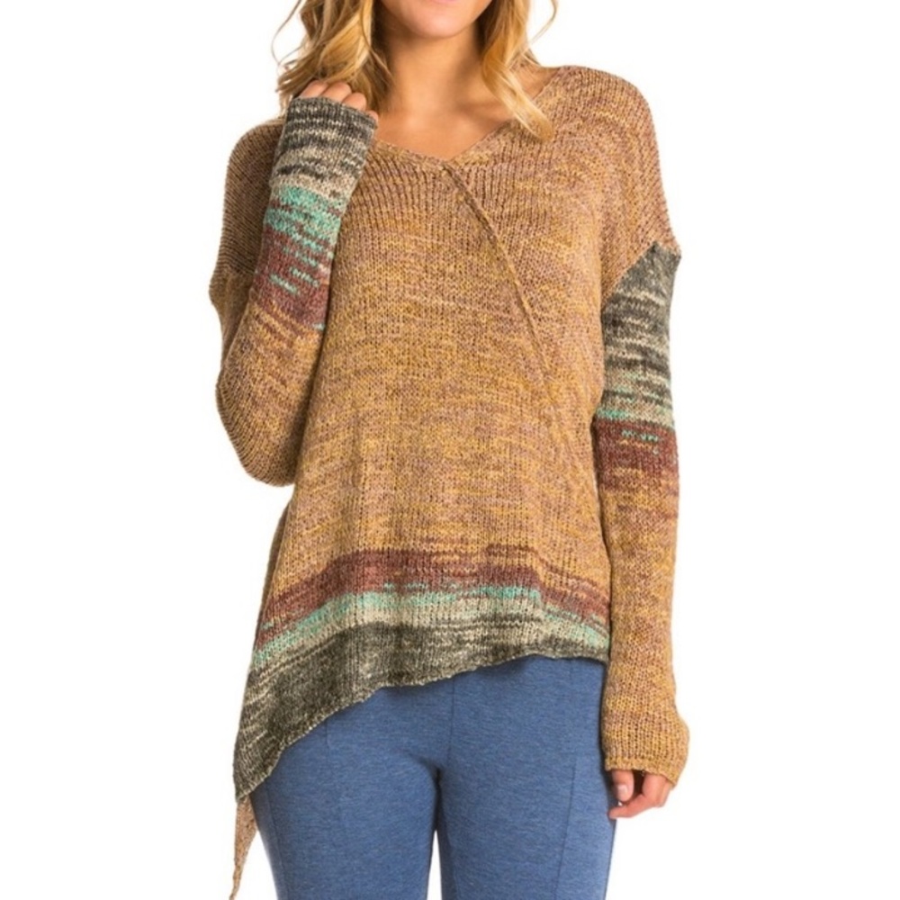 PrAna Vignette asymmetrical yoga coverup sweater L